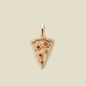 Gold Pizza Slice Charm Pendant